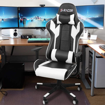 Homall Gaming Chair Racing Chair Computer Desk Chair with Headrest and Lumbar Support